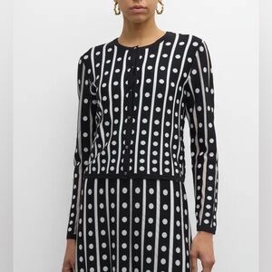 The Ari Striped Polka Dot Cardigan